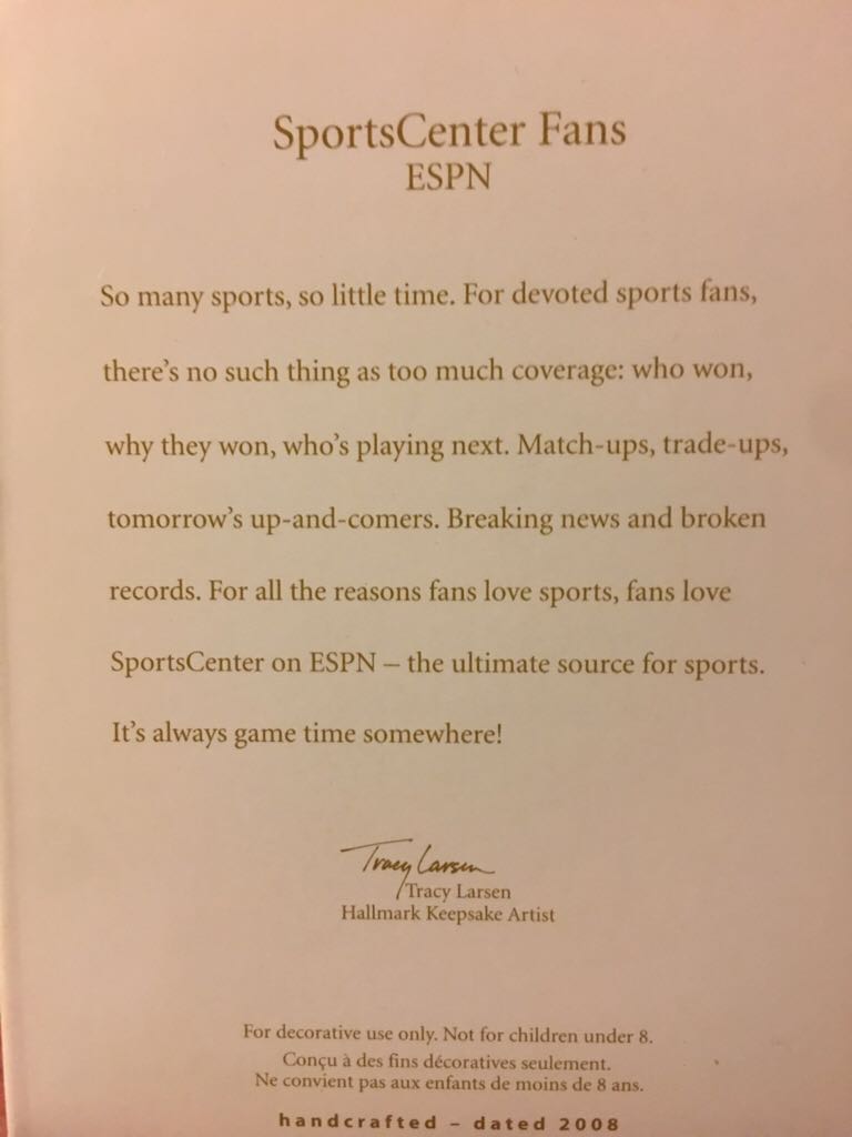 SportsCenter Fans  - ESPN (ESPN) ornament collectible [Barcode 795902036485] - Main Image 2