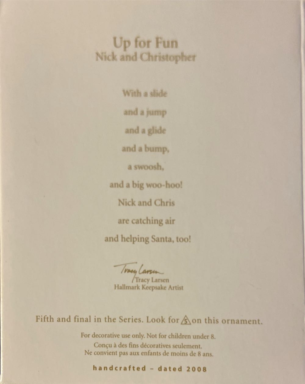 Up For Fun - Nick and Christopher (Animals) ornament collectible [Barcode 795902037338] - Main Image 2