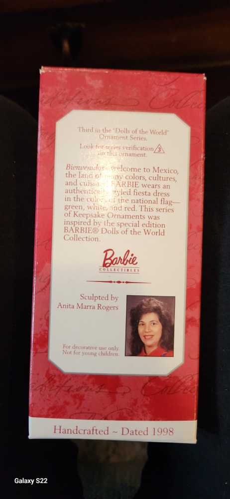 Feliz Navidad Barbie Dolls Of The World #3 Mexican - Dolls Of The World (Barbie) ornament collectible [Barcode 015012432244] - Main Image 3