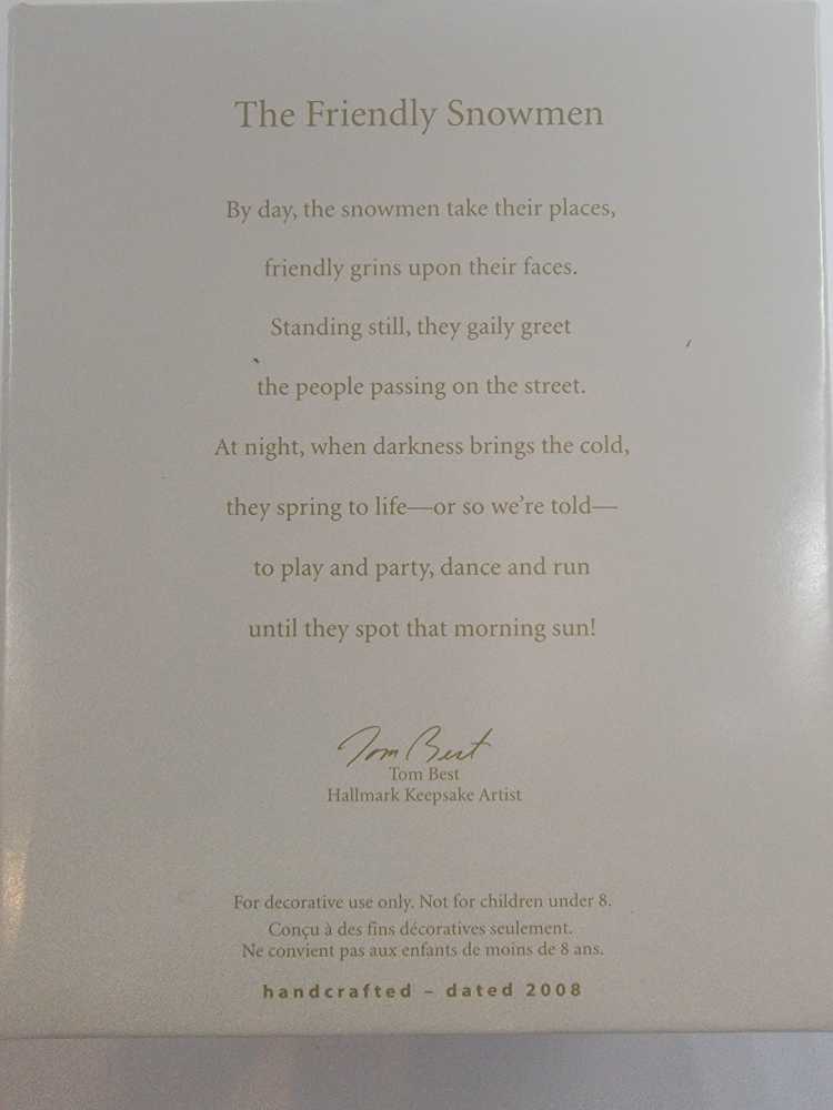 The Friendly Snowmen - Snowman (Snowman) ornament collectible [Barcode 795902037468] - Main Image 3