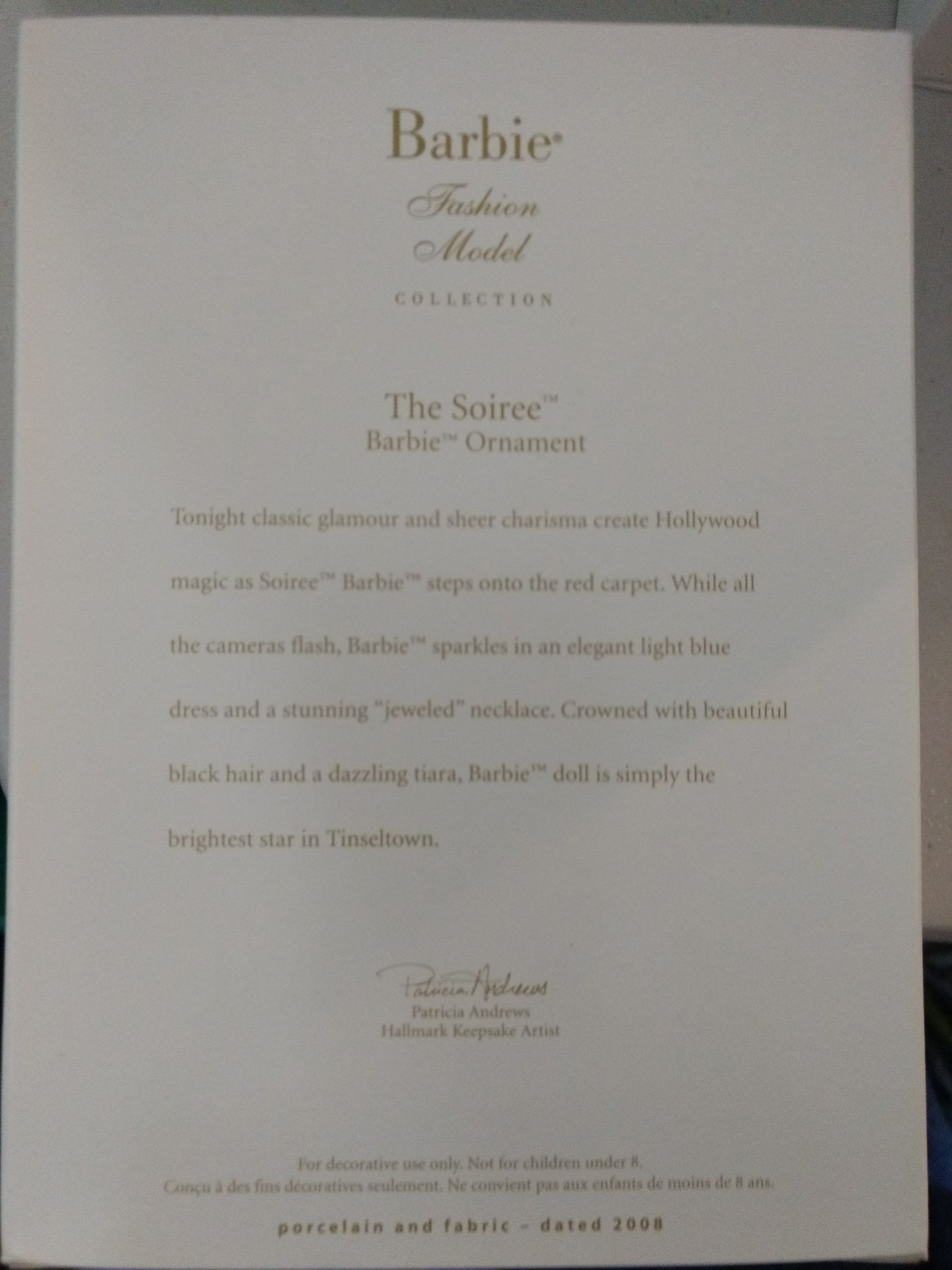 2008 Hallmark The Soiree Barbie - Barbie Fashion Model Collection (Barbie) ornament collectible [Barcode 795902039059] - Main Image 2