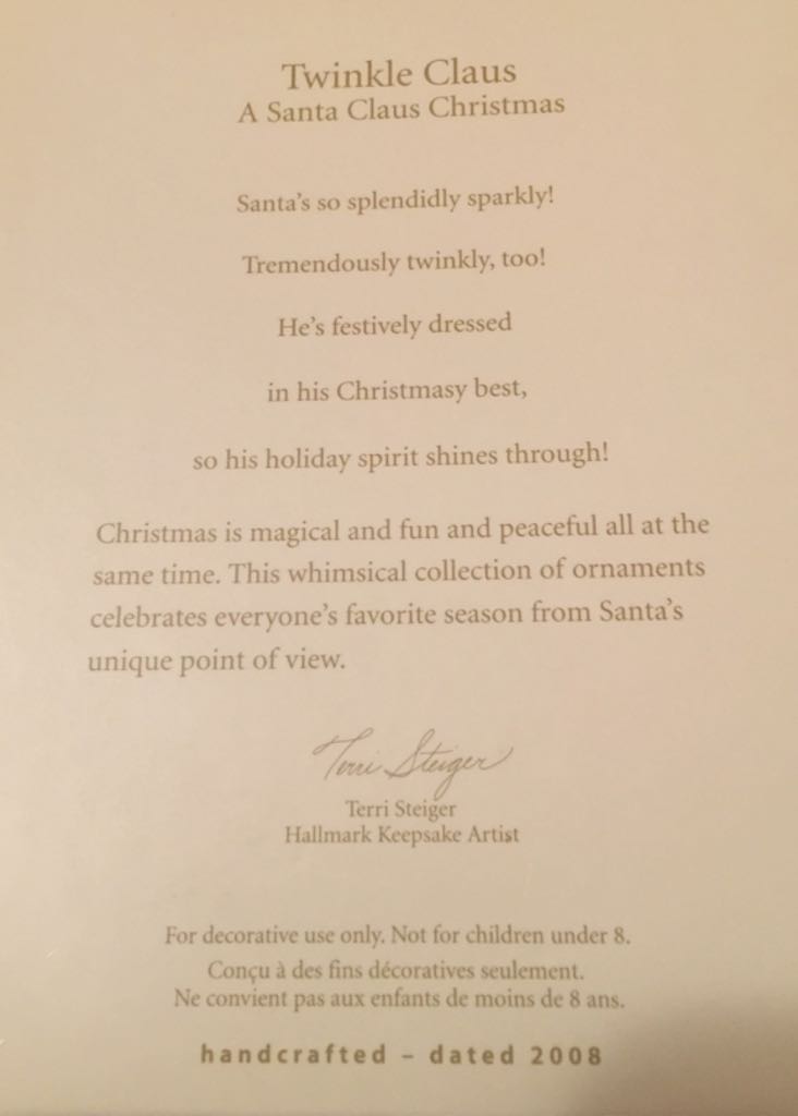 Twinkle Claus - A Santa Claus Christmas (A Santa Claus Christmas) ornament collectible [Barcode 795902041038] - Main Image 2