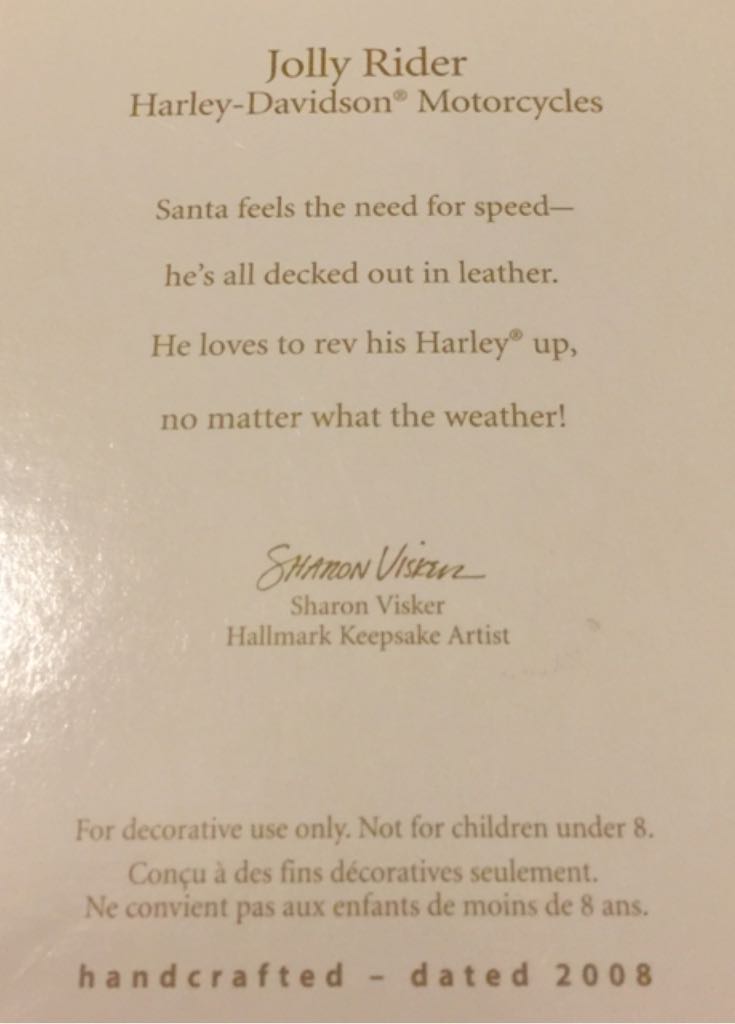Jolly Rider - Harley-Davidson (Harley-Davidson) ornament collectible [Barcode 795902041472] - Main Image 2