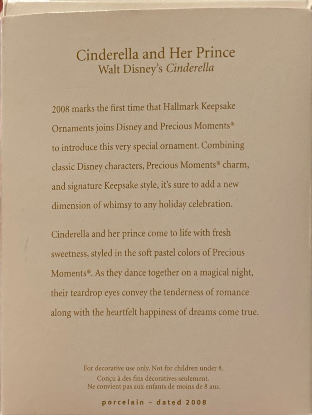 Cinderella and Her Prince - Disney’s Cinderella (Precious Moments) ornament collectible [Barcode 795902042516] - Main Image 3