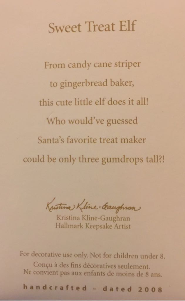 Sweet Treat Elf - Sweet Treat Elf (Sweets And Treats) ornament collectible [Barcode 795902044008] - Main Image 2