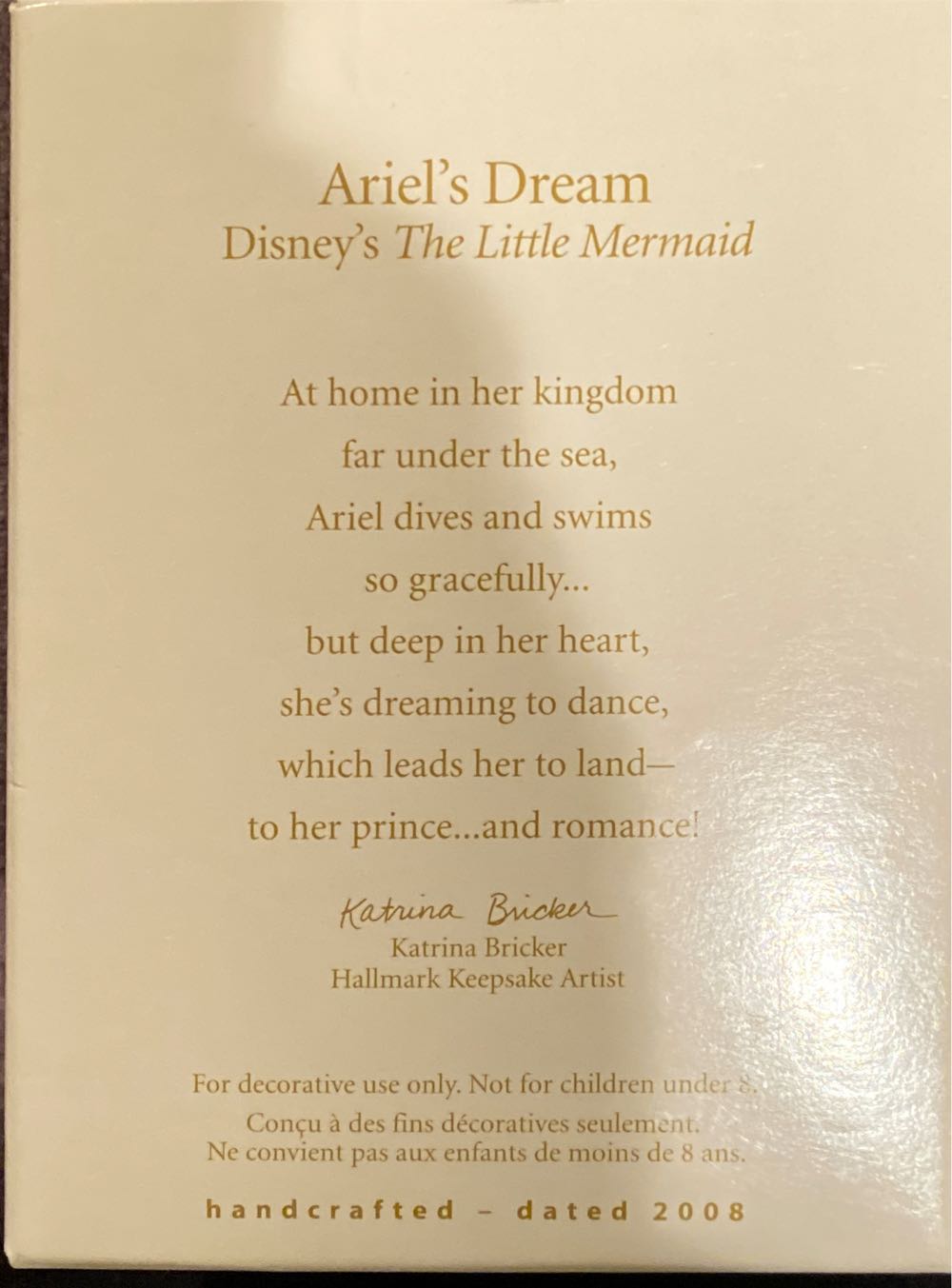 Little Mermaid Ariel’s Dream - Disney’s The Little Mermaid (Disney) ornament collectible [Barcode 795902044817] - Main Image 2