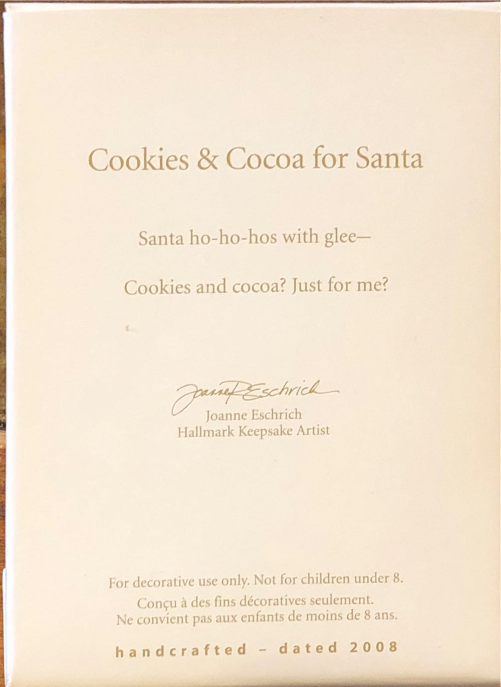Cookies & Cocoa For Santa - Hallmark Keepsake Ornament (Santa) ornament collectible [Barcode 795902048341] - Main Image 4