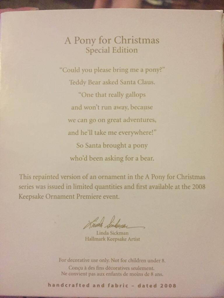 Pony For Christmas #9 Repaint (2008) - A Pony For Christmas (A Pony For Christmas) ornament collectible [Barcode 795902048808] - Main Image 2