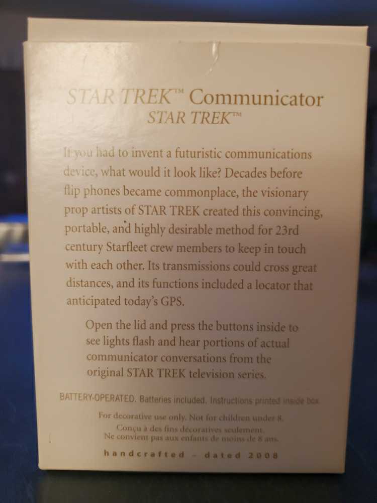 ST:TOS - “COMMUNICATOR” - Star Trek: The Original Series (MAGIC: Light & Sound) ornament collectible [Barcode 795902051471] - Main Image 2