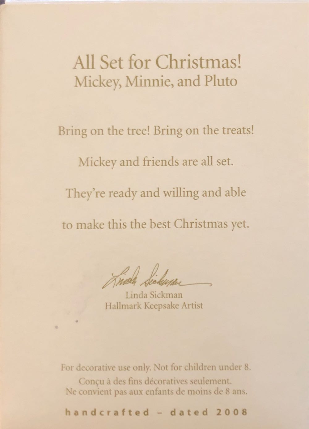 Miniature Disney Mickey, Minnie & Pluto All Set For Christmas! 🐻 - Disney (Disney Miniture) ornament collectible [Barcode 795902051495] - Main Image 2