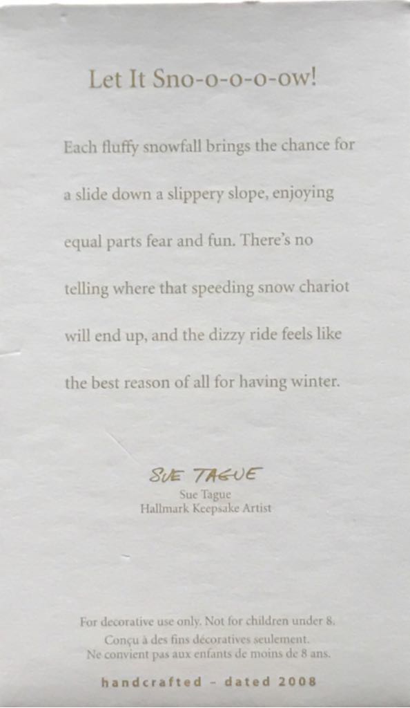 Let It Sno-o-o-o-ow!  (Snow) ornament collectible [Barcode 795902051747] - Main Image 2