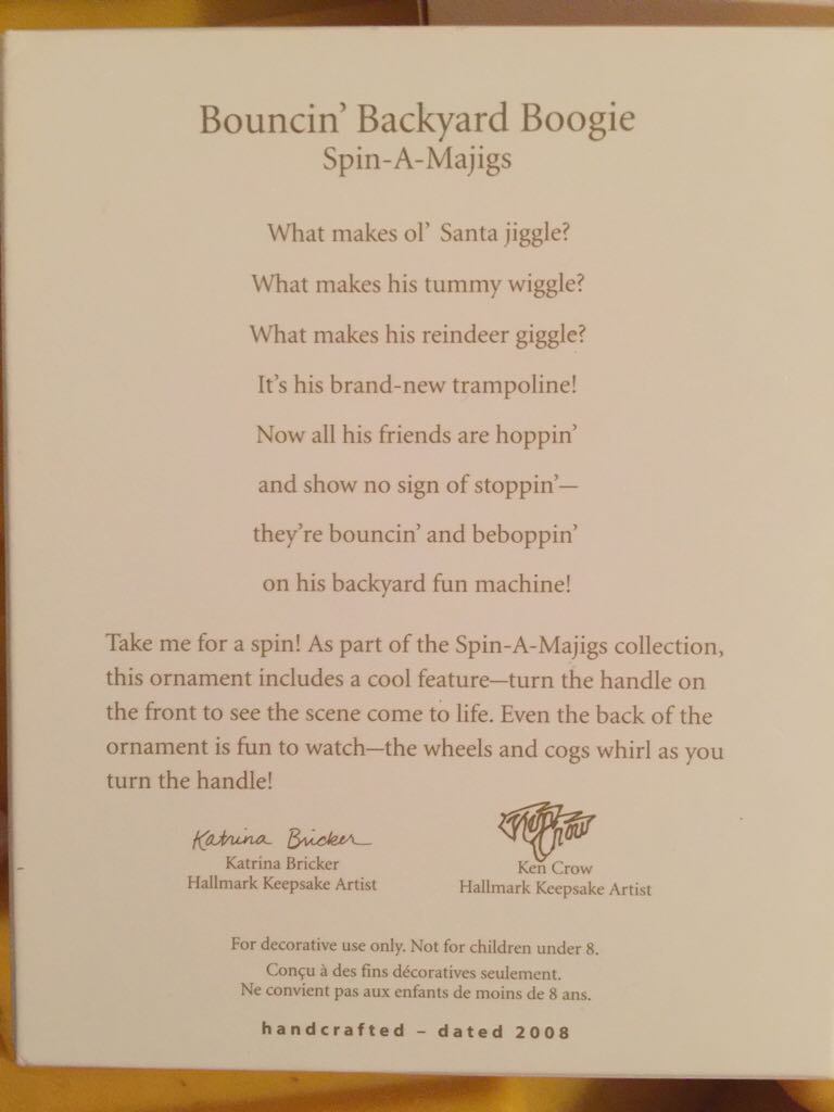 Bouncin’ Backyard Boogie - Spin-A-Majigs (Santa And Reindeer) ornament collectible [Barcode 795902056131] - Main Image 2