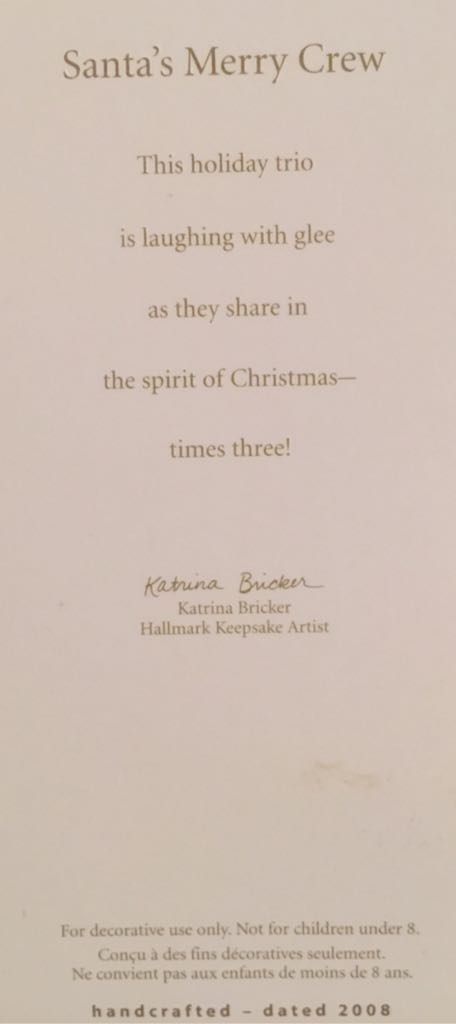Miniature Santa’s Merry Crew 🐻 - None (Santa’s Merry Crew) ornament collectible [Barcode 795902056193] - Main Image 2