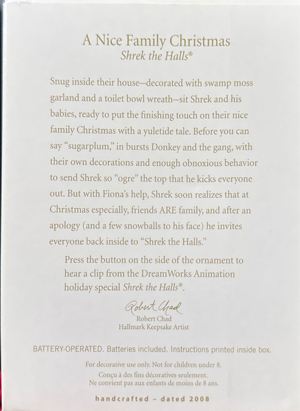 A Nice Family Christmas - Shrek The Halls (Movies & TV) ornament collectible [Barcode 795902056490] - Main Image 3