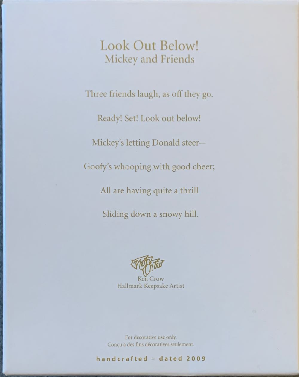 Look Out Below! - Disney - Mickey And Friends (Mickey & Friends) ornament collectible [Barcode 795902078836] - Main Image 2