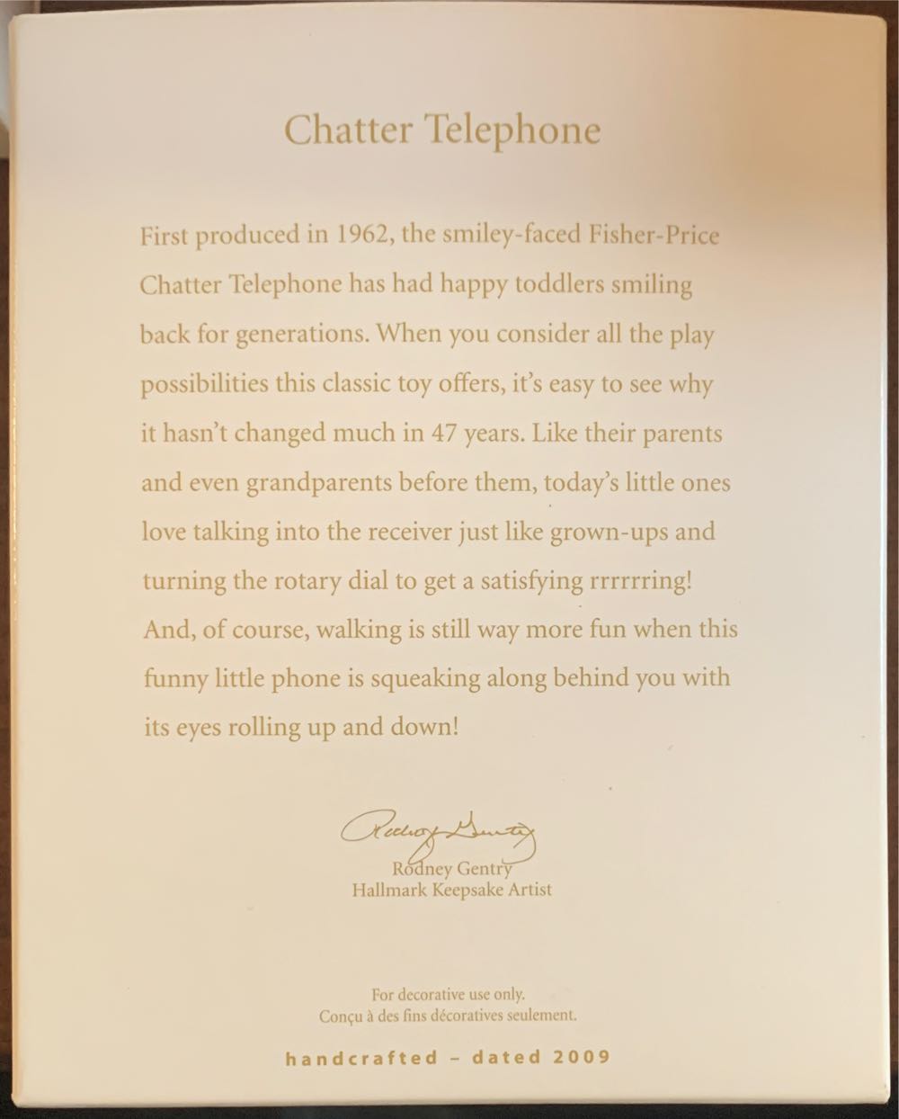 Chatter Telephone - Chatter Telephone (Fisher-Price) ornament collectible [Barcode 795902078904] - Main Image 2