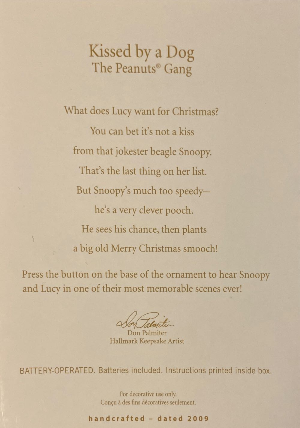 Kissed By A Dog - The Peanuts Gang (Peanuts) ornament collectible [Barcode 795902078980] - Main Image 3