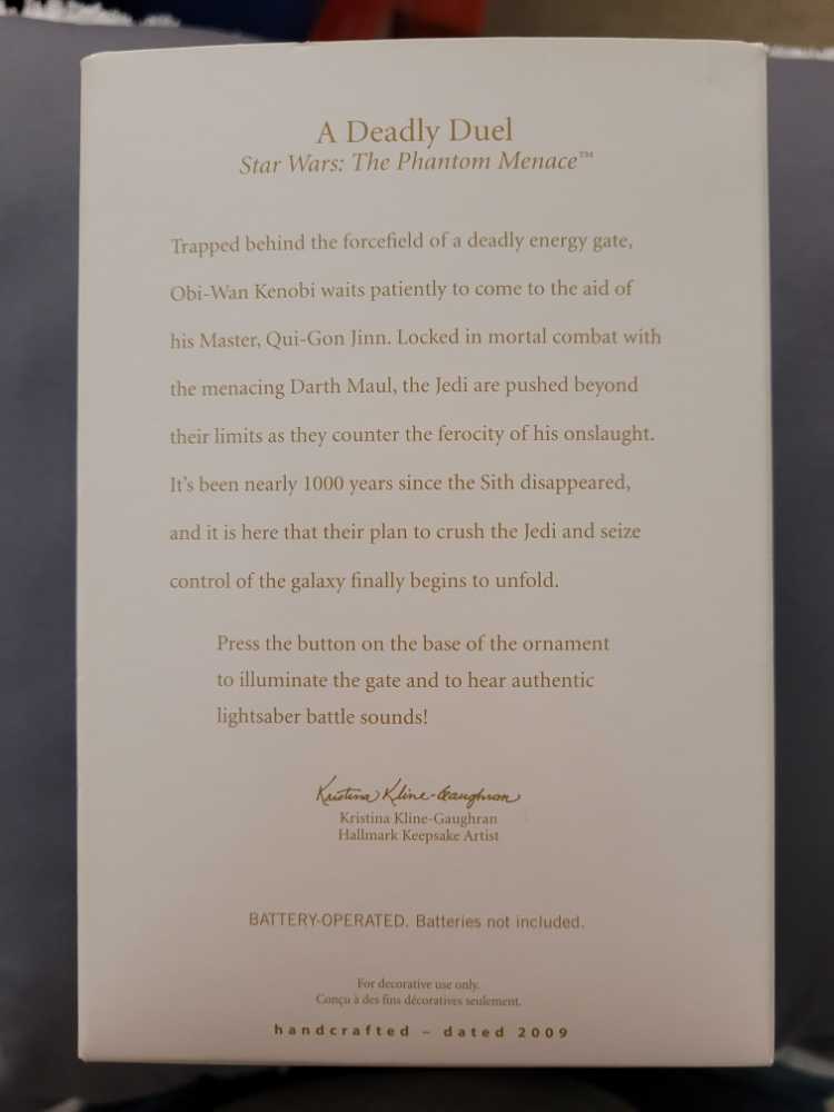 Star Wars:  A Deadly Duel - Magic Light & Sound (Star Wars: The Phantom Menace) ornament collectible [Barcode 795902081782] - Main Image 2