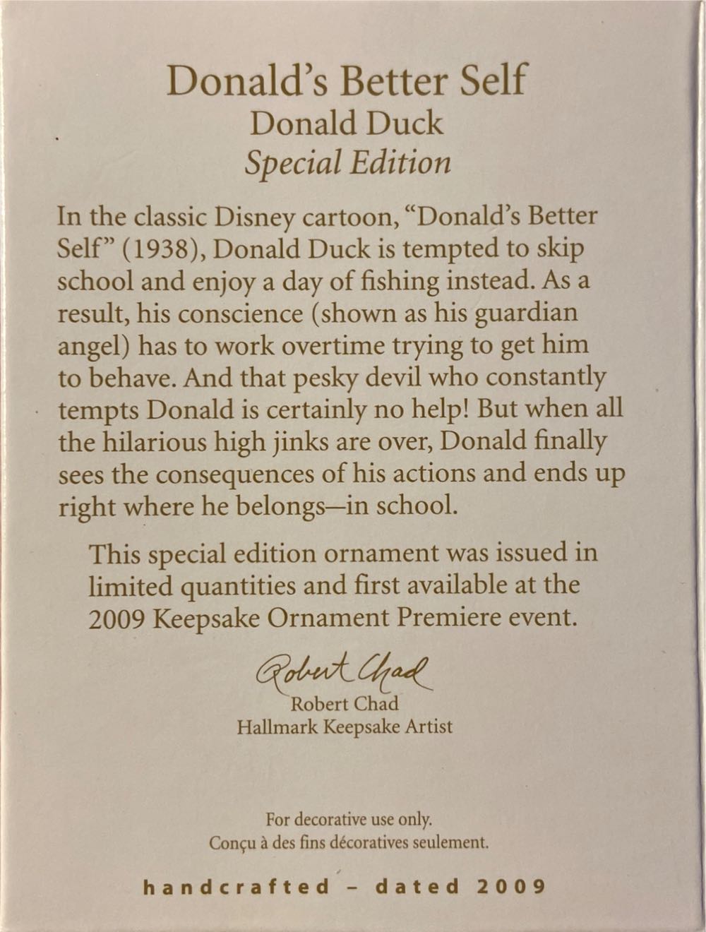 Donald’s Better Self Donald Duck - Donald Duck (Disney) ornament collectible [Barcode 795902083502] - Main Image 3