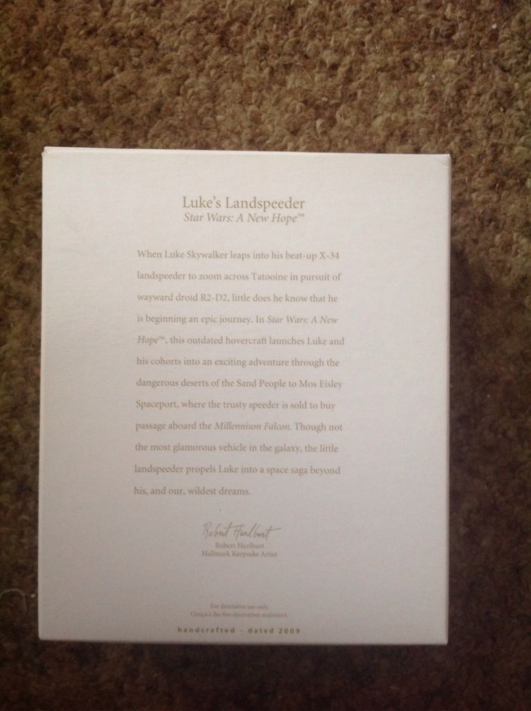 Star Wars 2009 Luke’s Landspeeder - Star Wars:  A New Hope (Movie & Television) ornament collectible [Barcode 795902085988] - Main Image 2