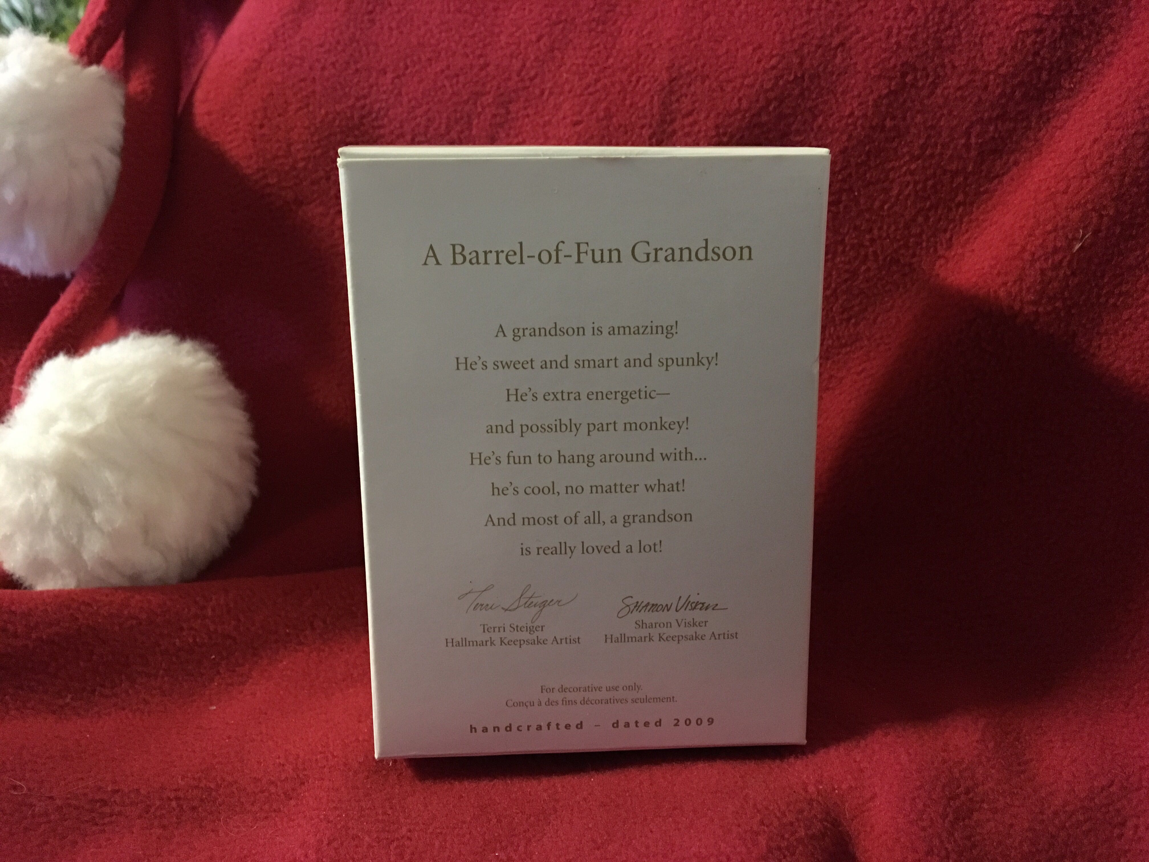 A Barrel Of Fun Grandson - Grandson (Family) ornament collectible [Barcode 795902087050] - Main Image 2