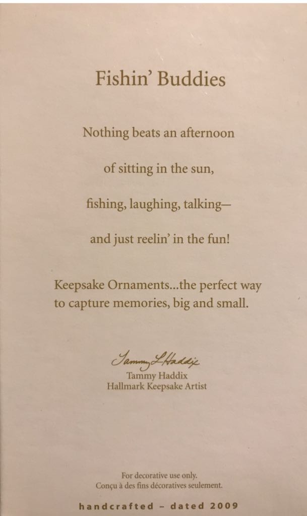 Fishin’ Buddies  (Fishing / Racoon) ornament collectible [Barcode 795902087074] - Main Image 2