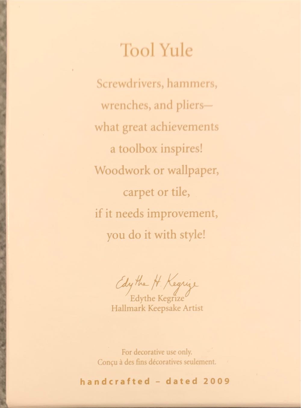 Tool Yule - Reindeer (Reindeer) ornament collectible [Barcode 795902087104] - Main Image 2