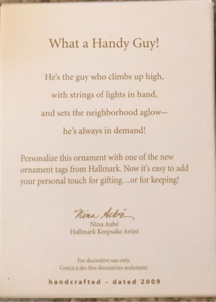 What a Handy Guy!  ornament collectible [Barcode 795902087159] - Main Image 2