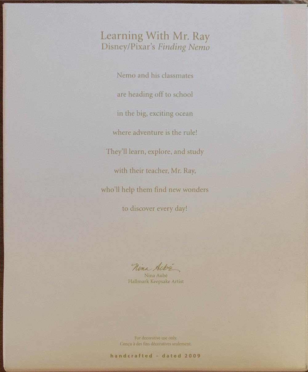 Learning With Mr. Ray - Disney Finding Nemo (Disney) ornament collectible [Barcode 795902087388] - Main Image 2