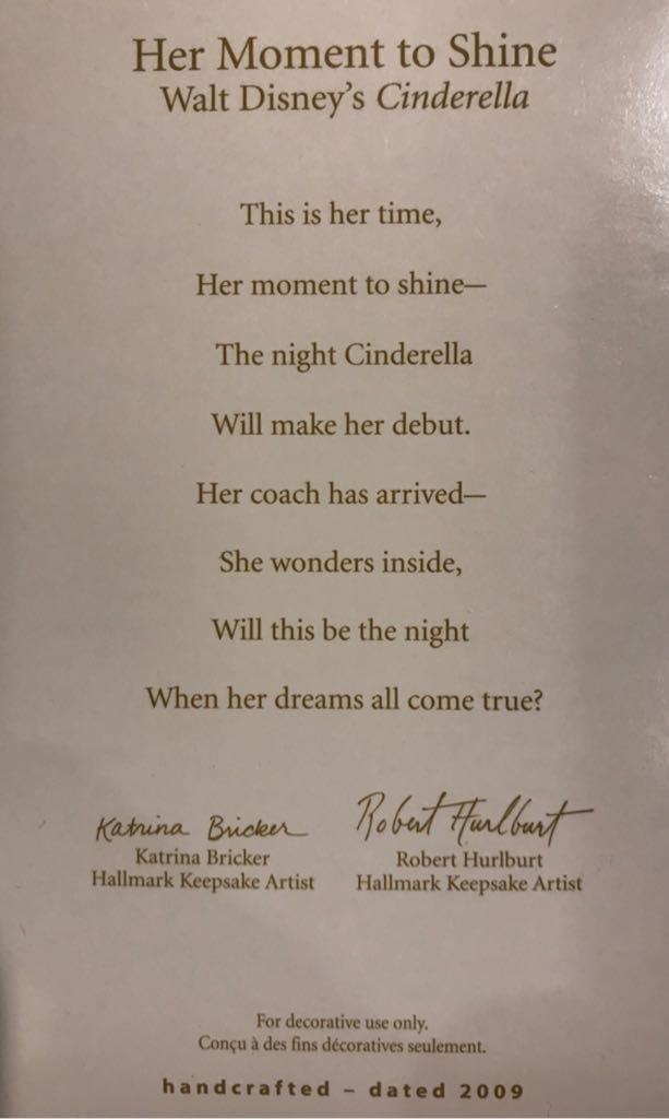 Her Moment To Shine - Disney Cinderella (Walt Disney Productions) ornament collectible [Barcode 795902087401] - Main Image 2