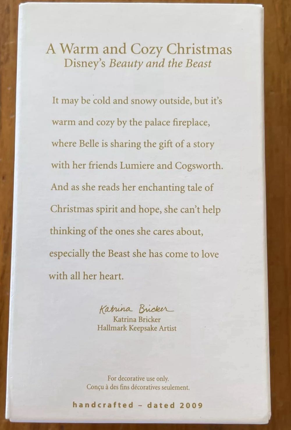 A Warm And Cozy Christmas  - Disney’s Beauty And The Beast (Disney Beauty And The Beast) ornament collectible [Barcode 795902087418] - Main Image 4