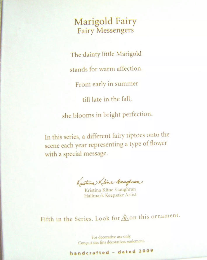 Marigold Fairy #5 - Fairy Messengers (Fairy) ornament collectible [Barcode 795902088293] - Main Image 2