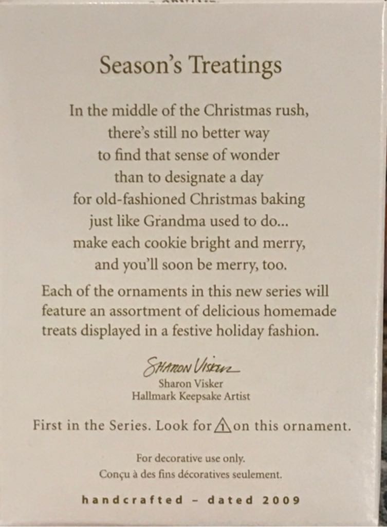 Season’s Treatings #1 (2009) - Season’s Treatings (Food, Cookies) ornament collectible [Barcode 795902088323] - Main Image 2