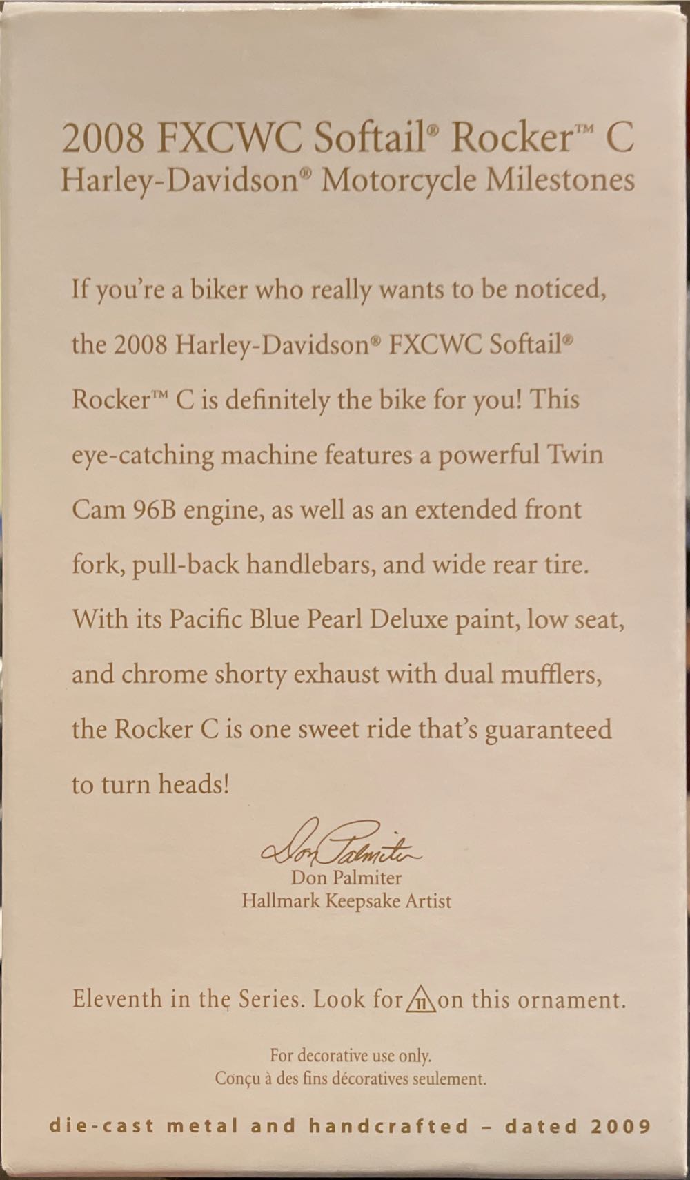 11 - 2008 FXCWC Softail Rocker C - Harley-Davidson Motorcycle Milestones (Harley Davidson Motorcycles) ornament collectible [Barcode 795902088415] - Main Image 2