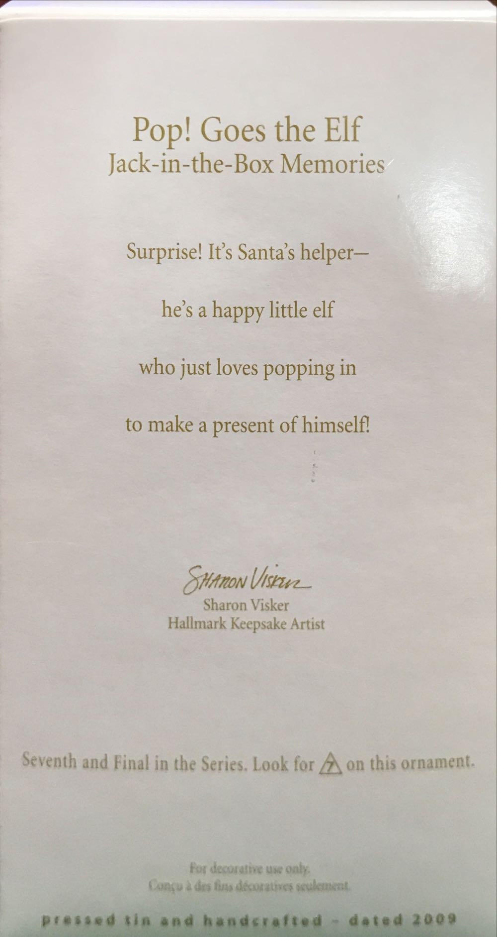 Pop! Goes the Elf - Jack-in-the-Box Memories (Jack-in-the-Box) ornament collectible [Barcode 795902088422] - Main Image 3