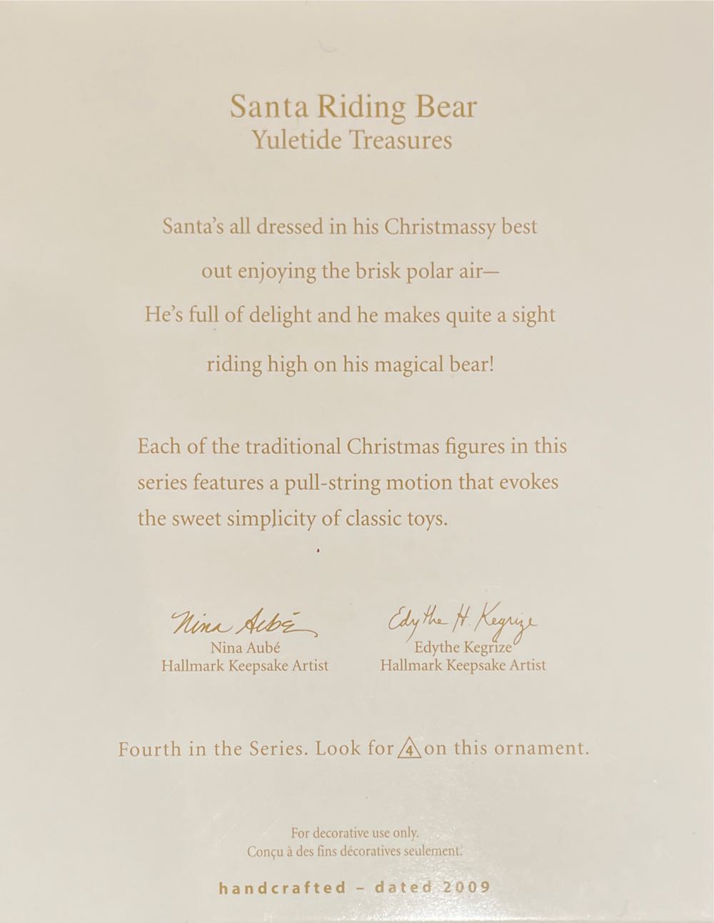 Santa’s Magical Bear - Yuletide Treasures (Santa, Polar Bear) ornament collectible [Barcode 795902088477] - Main Image 2