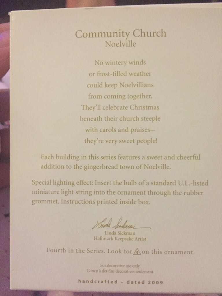 Noelville: 04: Community Church - Noelville (Noelville) ornament collectible [Barcode 795902088491] - Main Image 2