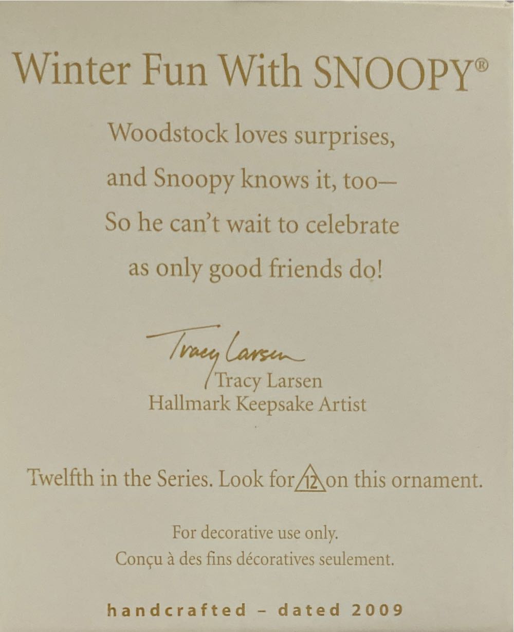 Winter Fun with Snoopy #12 - Winter Fun With Snoopy (Hallmark Keepsake Miniature) ornament collectible [Barcode 795902088613] - Main Image 3