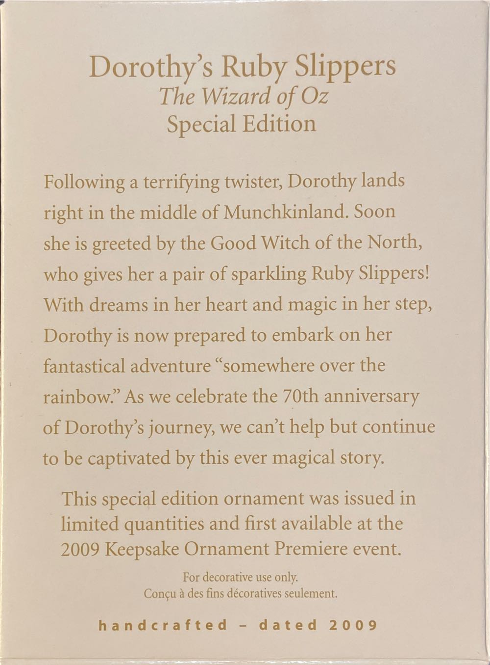 Dorothy’s ruby slippers - The Wizard Of Oz (The Wizard Of Oz) ornament collectible [Barcode 795902088774] - Main Image 2