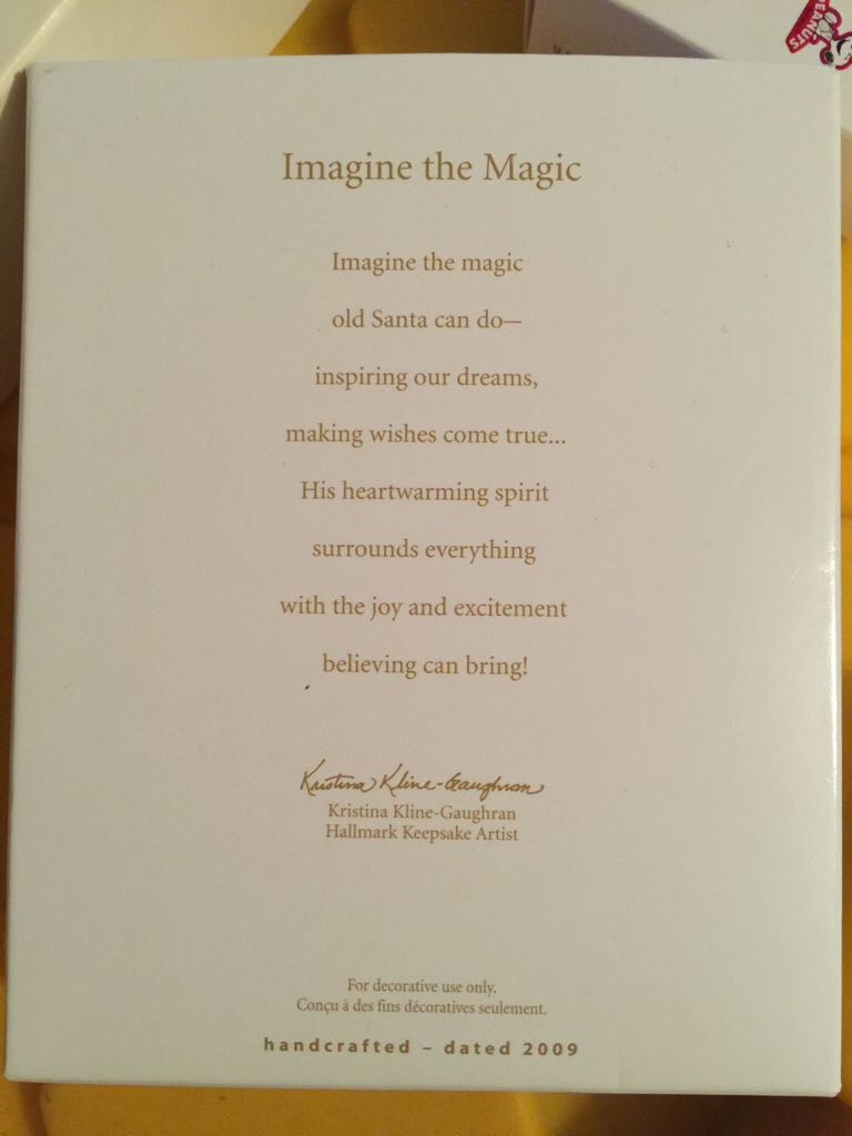 Imagine The Magic  (Santa) ornament collectible [Barcode 795902089702] - Main Image 2