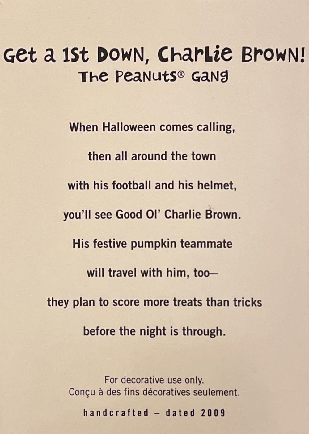 TPG09 Get a 1st Down, Charlie Brown! The Peanuts Gang - The Peanuts Gang (Halloween - The Peanuts Gang) ornament collectible [Barcode 795902090722] - Main Image 2