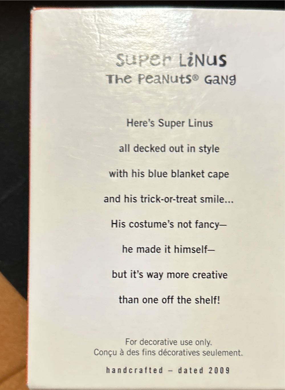 TPG09 Super Linus - The Peanuts Gang - The Peanuts Gang (Halloween - The Peanuts Gang) ornament collectible [Barcode 795902090753] - Main Image 2