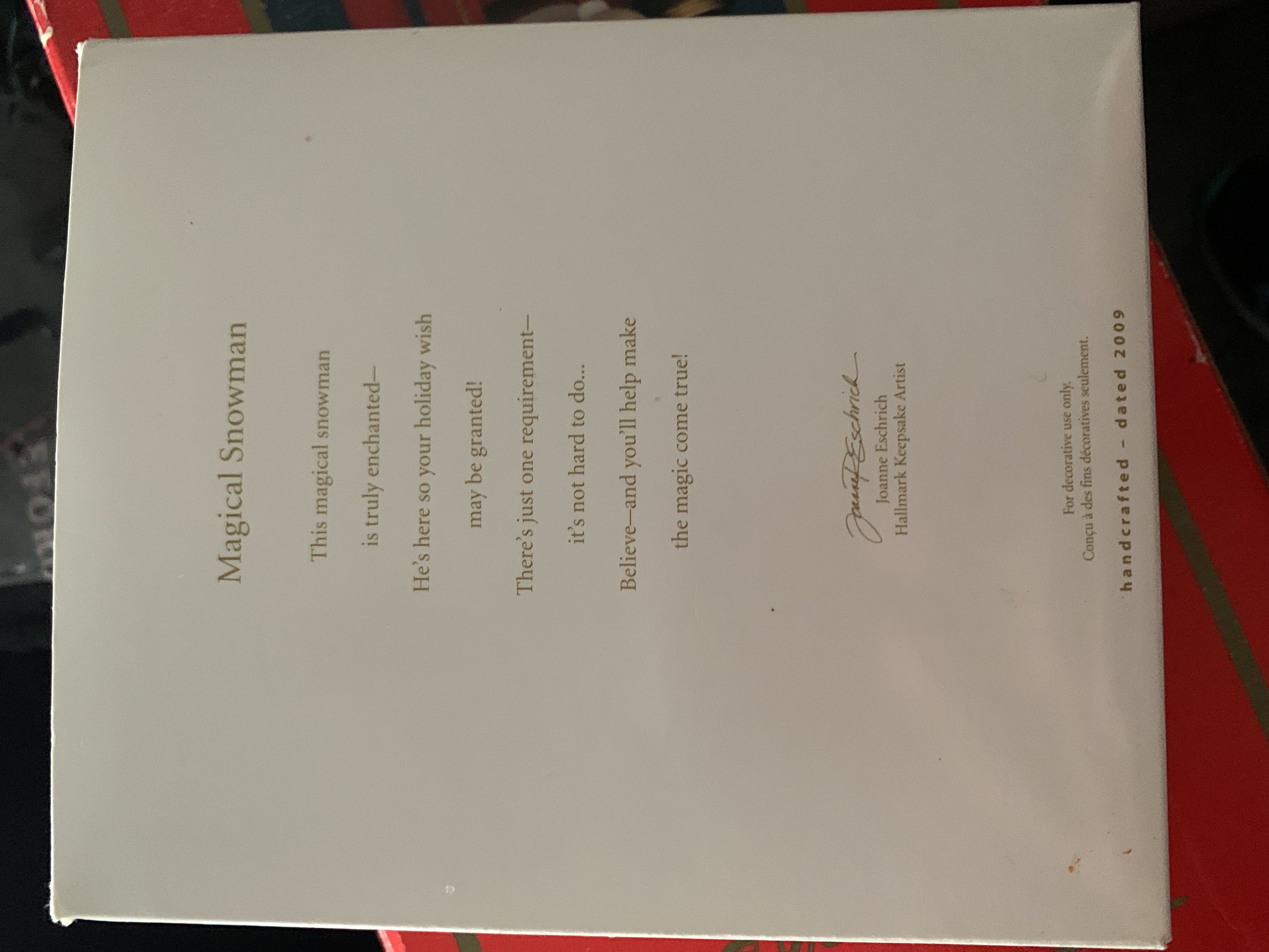 Magical Snowman - Snowman (Snowman) ornament collectible [Barcode 795902090883] - Main Image 2