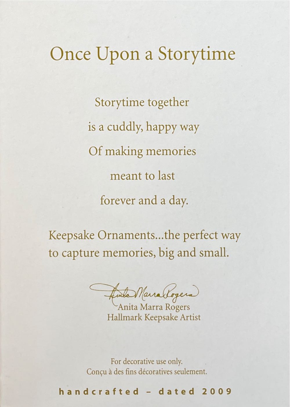 Once Upon A Storytime - Keepsake Ornament (Bears) ornament collectible [Barcode 795902091224] - Main Image 3