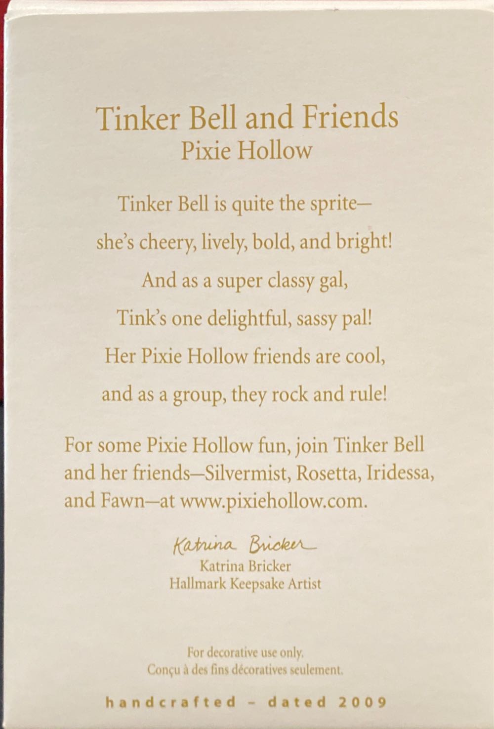 Tinker Bell and Friends: Miniature - Disney (TinkerBell) ornament collectible [Barcode 795902091590] - Main Image 3