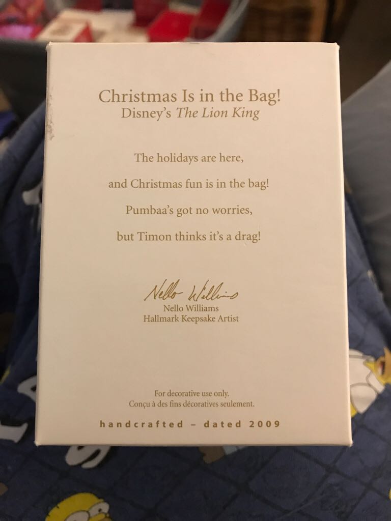 Christmas Is in the Bag! - The Lion King (Disney) ornament collectible [Barcode 795902095840] - Main Image 2