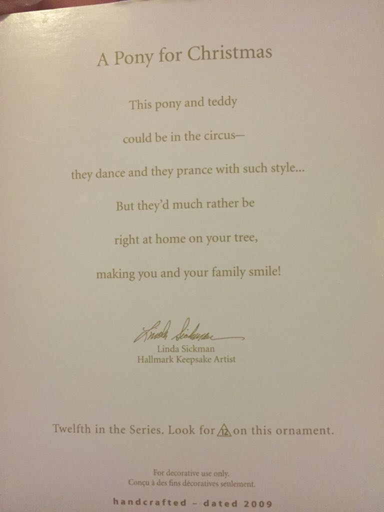 A Pony For Christmas #12 (2009) - A Pony For Christmas (Pony, Pull Toy) ornament collectible [Barcode 795902099459] - Main Image 2