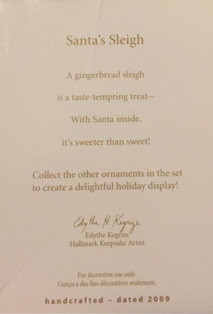 Santa & his Reindeer - Santa’s Sleigh - Santa And His Reindeer (Gingerbread) ornament collectible [Barcode 795902100759] - Main Image 2