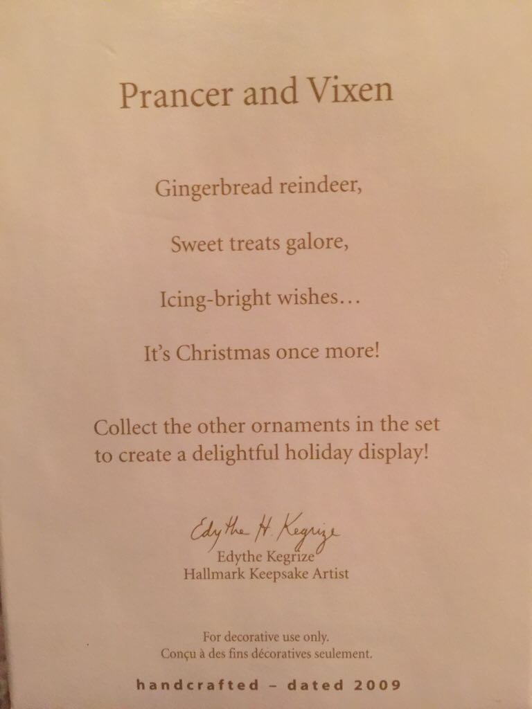 Santa & his Reindeer - Prancer And Vixen - Santa And His Reindeer (Gingerbread) ornament collectible [Barcode 795902100773] - Main Image 2