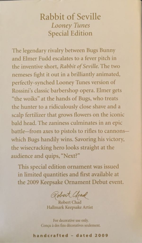 Rabbit of Seville - Looney Tunes (Looney Tunes) ornament collectible [Barcode 795902100841] - Main Image 2